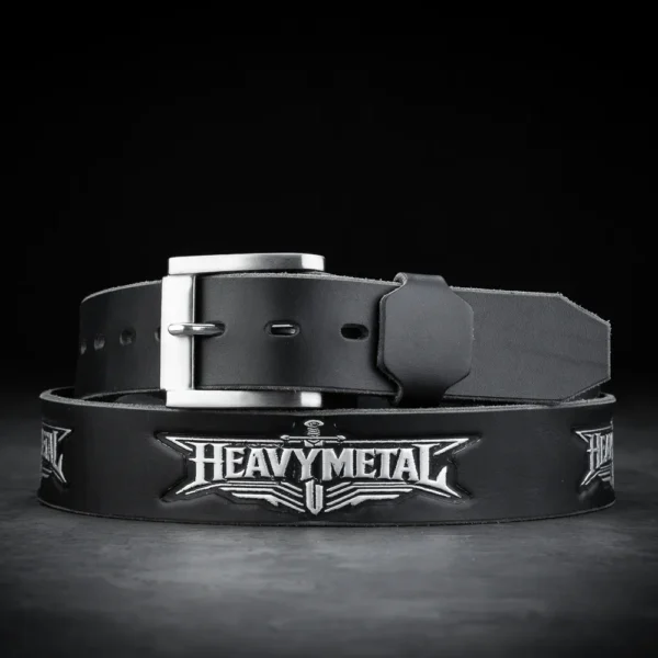 HEAVY METAL<br>Embossed Leather Belt