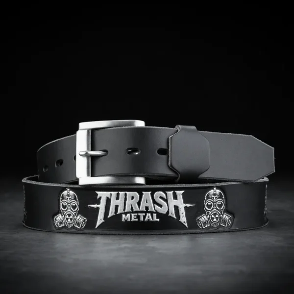 THRASH METAL<br> Embossed Leather Belt
