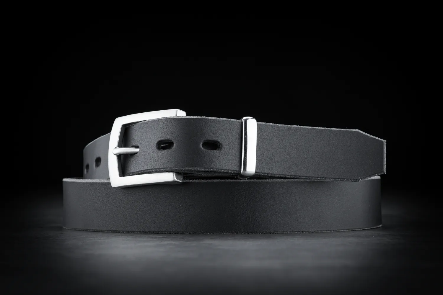 BLACKOUT NARROW<br>Classic Leather Belt - Image 3