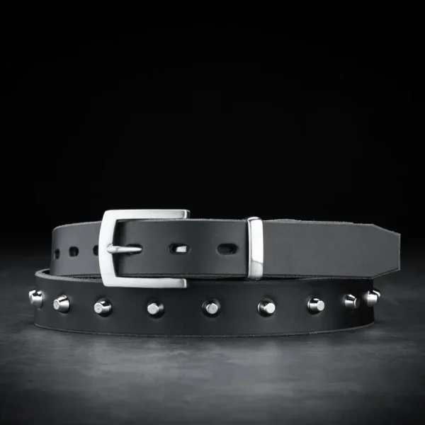 IRONLINE NARROW<br>Studded Leather Belt