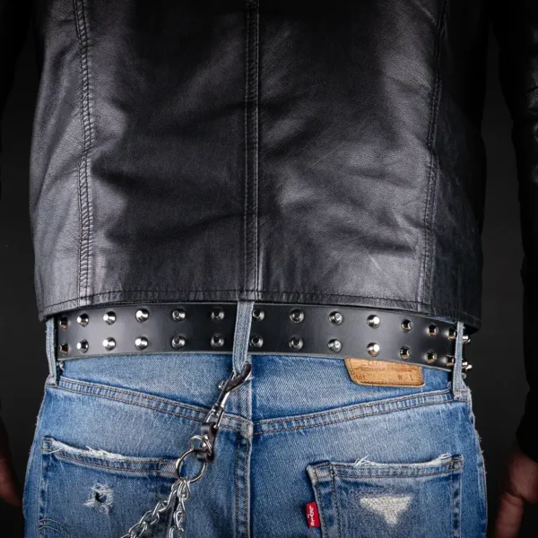 Alternative view of IRONLINE<br>Studded Leather Belt