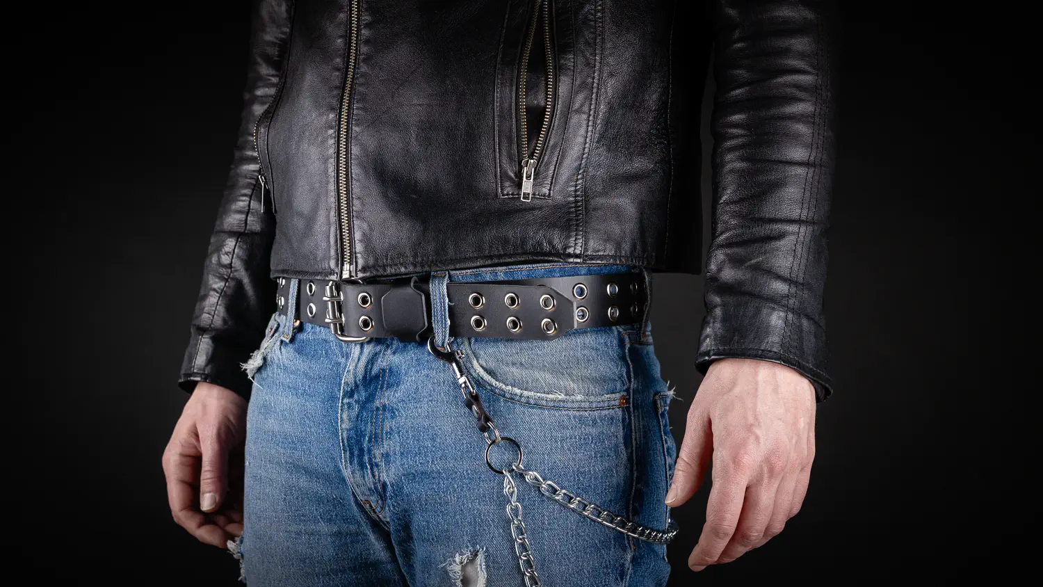 STEELRING DOBLEPRONG<br>Studded Leather Belt - Image 5